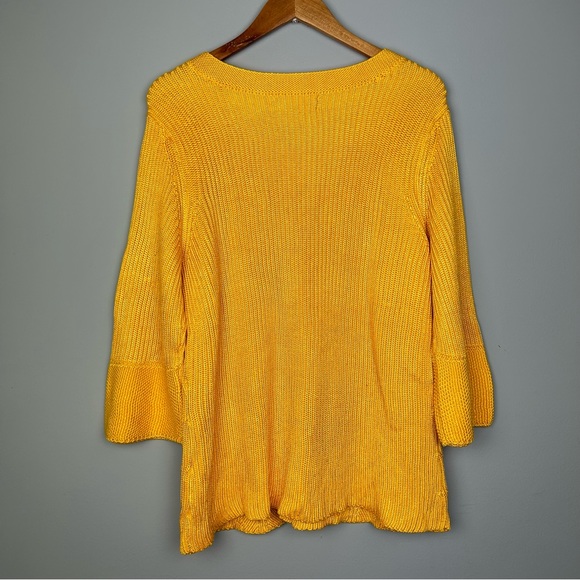 NEW Jones New York 3/4 sleeve sunflower knitted button front cardigan sweater 1X - Picture 2 of 10